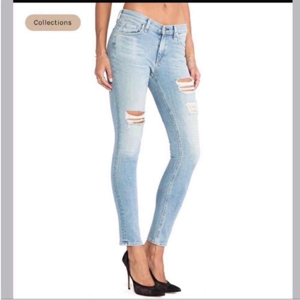 Rag & Bone The Dre Skinny in Convoy Skinny Motto Distressed Jeans